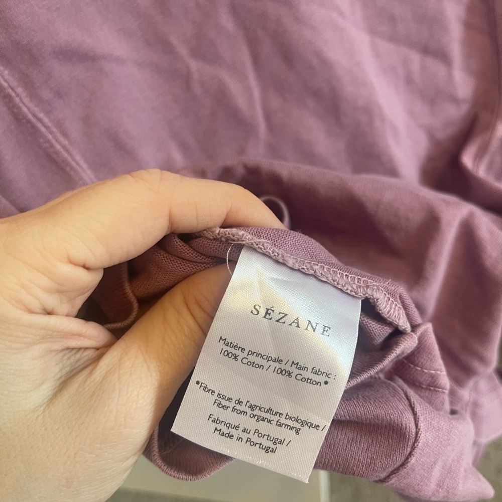 Sezane Seth tie front 100 percent cotton tee shirt. NWOT - Picture 4 of 5